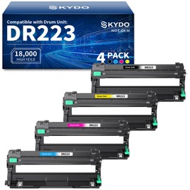 Skydo DR223CL DR223 Compatible Drum Unit Replacement for Brother DR223CL DR-223CL Use with MFC-L3770CDW MFC-L3750CDW HL-L3230CDW HL-L3270CDW HL-L3290CDW HL-L3210CW Black, Cyan, Magenta, Yellow, 4 Pack