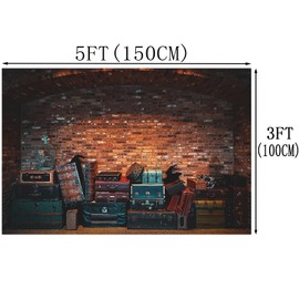 Platform 9 King Train Station Backdrop Magic Wizard School Photography Background Brown and Black Brick Wall Decoration Kids Birthday Party Supplies Photo Studio Props LHC050 5X3FT