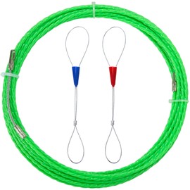QIMEI-SHOP Kabelziehhilfe 15m Kabelziehhilfe Einziehdraht Einziehband Einziehilfe Einziehspirale Polyester mit Führungsfeder zur Leerrohre Kabelverlegung Grün
