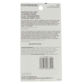 CoverGirl Ultimate Finish Liquid Powder Make Up, Classic Ivory [410] 0.40 oz (Pack of 3)