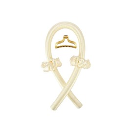 Heatless Curling Rod Headband, 4counts/set No Heat Silk Ribbon Hair Roller Curls with Hair Claw Clip, Diy Hair Rollers Styling Tool for Sleep in Overnight - Color: Clay Brown, Size: one-size