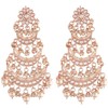 Aheli Gold Plated Long Chandbali Copper White Dangle Earrings Glided