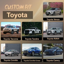 Joy Forserve Front Car Seat Covers for Toyota,Leather Waterproof Seat Protector Custom Fit Toyota Tacoma Rav4 Corolla Camry Tundra Venza Corolla Cross,2 Pack,Black + Red