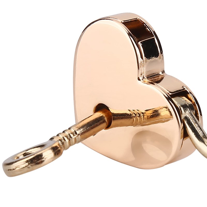Heart Shaped Padlock with Skeleton Key, 2 Sets, Metal Lock