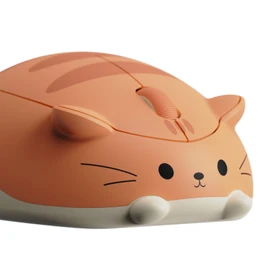 Akko Cat Theme Wireless Gaming Mouse Pink, Tri-Mode Mouse BT3.0/BT5.0/2.4G, Cute Optical Cordless Cartoon Mice for Computer/Laptop/Desktop/PC, Compatible with Mac/Win (Pink Angie) Orange Kate