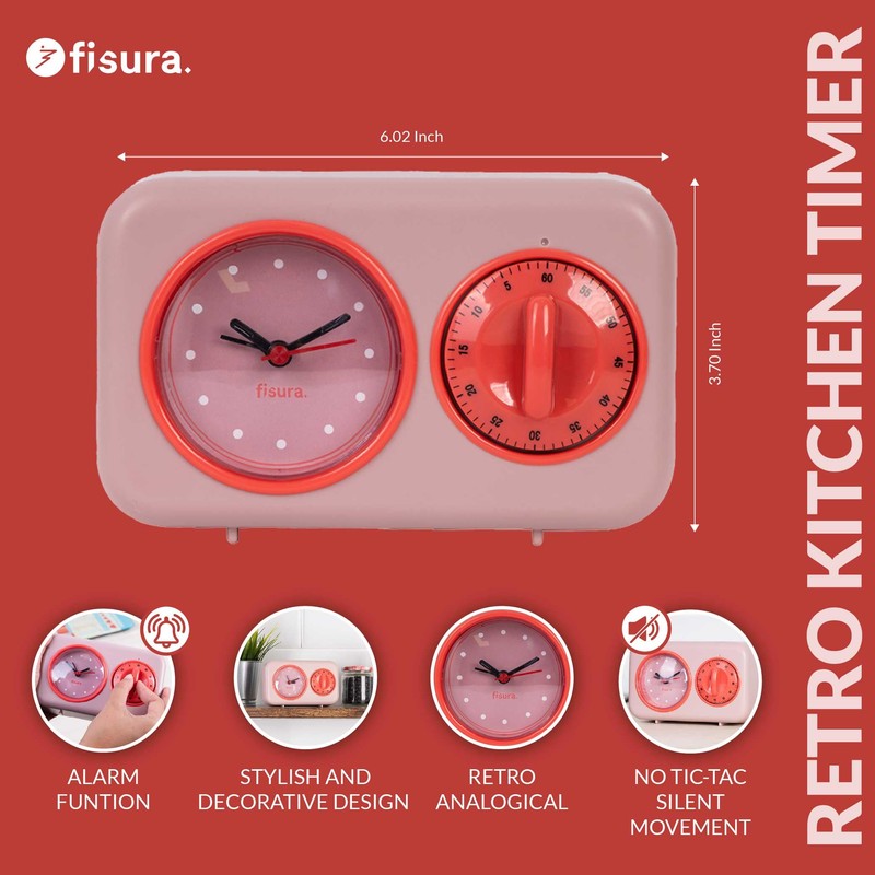 FISURA Kitchen timers, Pink, Standard