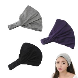 Rodrry Meche No75 Hair Accessories, For Everyday Use, Hair Band, Turban, Painless, Hair Accessory, Bath, Yoga, Facial Cleaning, Wide Type, Soft, Hair Band, Headband, Hair Accessory, Thick, Hair Closure, No Pain, Kamikazari Kamidome, Women's, Girls, Black