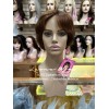 Leona Wigs Peluca Oncológica Corta Castaño 100% Cabello Humano