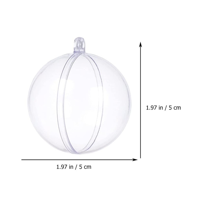 Christmas Empty Clear Balls Pendant: 15pcs Transparent Fillable Ball Xmas