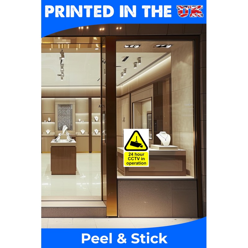 Caution Slippery Surface Warning Stickers x2, Peel and Stick 200mm