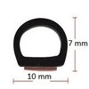 D-Shape Weather Stripping Door Seal Hollow Black (30 Feet)