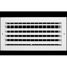 HVAC Premium 14"w X 8"h 1-Way Air Vent Adjustable Aluminum Curved Blades Integral Multi-Shutter Damper HVAC Diffuser [Outer Dimensions: 15.75"W X 9.75"H]