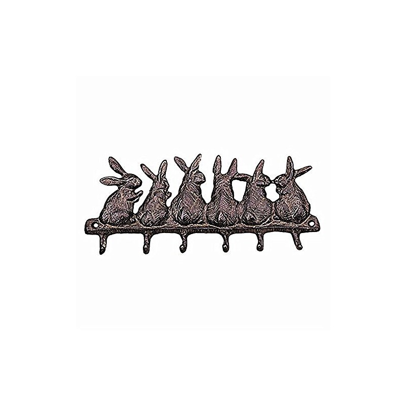 SPI Home Seven Bunny Key Ring Hooks - Screws Included