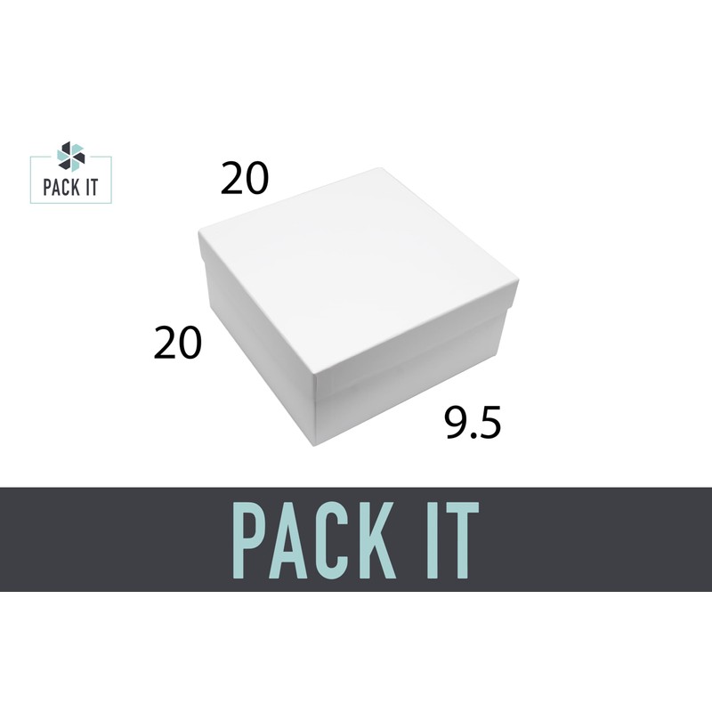 PACKIT | Caja Base y Tapa Chica blanca 20x20x9.5 |