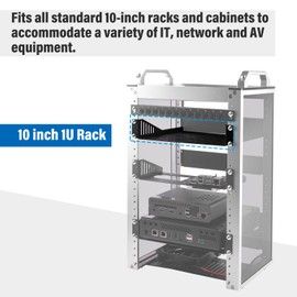 GeeekPi 1U Server Rack Shelf Vented Rack Mount Cantilever Tray for 10 Inch Network Equipment Rack & Cabinet and DeskPi RackMate T1/T0 Server Cabinet