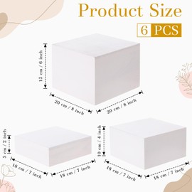 Barydat 6 Pcs White Buffet Risers, Wooden Food Risers for Buffet Table, Display Stand Shelf Large Cube Boxes for Catering Dessert Collectibles Jewelry Figures Show