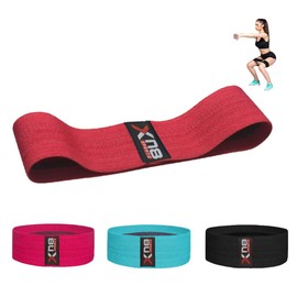 XN8 Fabric Resistance Bands Exercise Loops Booty Non-Slip Workout Band Set for Hips Glutes Legs Butt-Fitness-Yoga-Pilates (Pink, S)