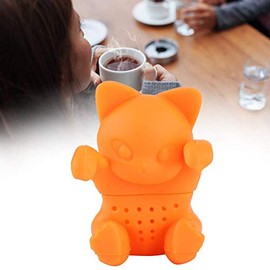 Lindo filtro colador de hojas de té sueltas en forma de gato accesorio de infusor de té de silicona para filtros de coladores de té de oficina en casa