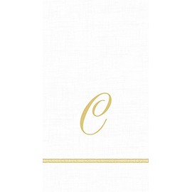 Caspari - Guest Towel Napkins - Single Initial - Hemstitch Script