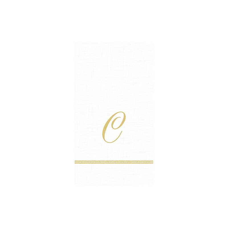Caspari - Guest Towel Napkins - Single Initial - Hemstitch