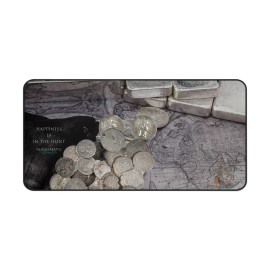 Numismatic Beauty, LLC Desk Mat for Treasure Hunters Metal Detector Hunters and coin collectors - 16" × 32"
