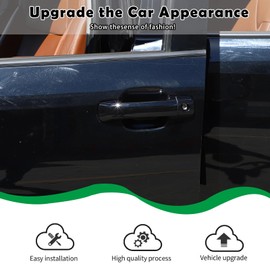 HAPPYHORSE Car Door Handle Cover Compatible with Toyot@ Tundra/Sequoia 2008-2024 ABS Exterior Door Handle Cover Frame Protective Sticker Exterior Accessories (08-21 Piano Black)