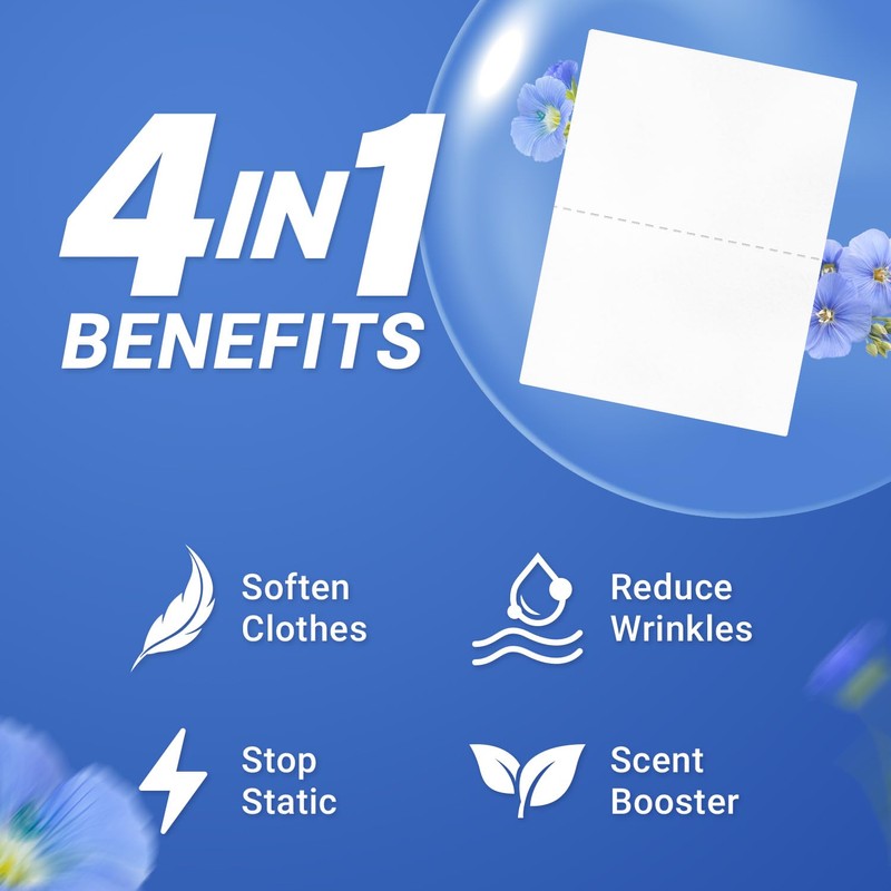 Soulink Fabric Softener Sheets for Washing Machine, No Plastic Jug
