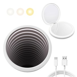 Infinity Mirror 3 Color LED Rechargeable Daily Outdoor Makeup Touch Up White