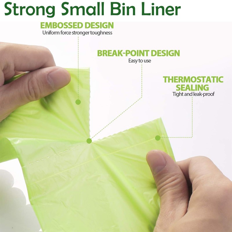 Compostable Trash Bags, 2.6 Gallon Small Disposable Compost Bags 200