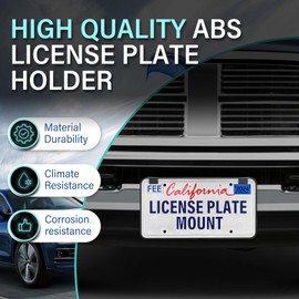 GRUOIZ Quick Install Front License Plate Holder Compatible with 2004-2009 Dodge Ram 2500 3500 & 03-08 Ram 1500 ABS License Plate Mounting Bracket Replacement Frame with Screws