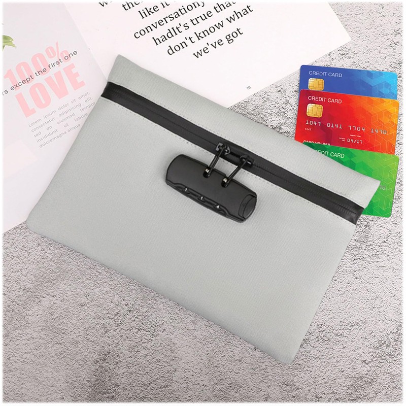 Fireproof and Waterproof Bag with Lock, Wallet with Lock, Odourproof