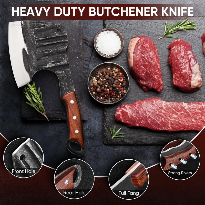 Dream Reach Meat Bone Cleaver - Knife for Meat Cutting,