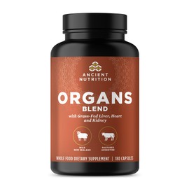 Ancient Nutrition Ancient Nutrition Organ Supplements, Grass-Fed and Wild Organ Complex Capsules, Liver, Heart, Kidney Supports Organ, Cognitive, and Immune System Health, 180 Ct