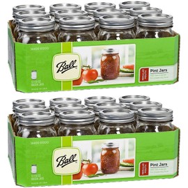 Ball Regular Mouth Pint 16-oz Mason Jar with Lids and Bands (Pack of 24)