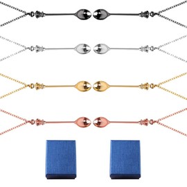 Zngou 8PCS Spoon Necklace, Snuff Spoon Necklace Tea Spoon Necklace Pendant Spoon Chain Mini Ibiza Spoon Necklace Charm Set Ket Spoon Necklace Festival Sniff Necklace with Gift Box for Women Girls