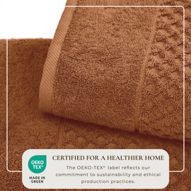 Great Bay Home Orange Bath Towels - 100% Cotton 6 Pack 26x16 Hand Towel Set - Absorbent, Durable, Quick-Dry Towels for Bathroom (Copper)