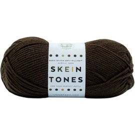 Lion Brand Basic Stitch Anti-Pilling Skein Tones Ebony 202-128 (3-Skeins - Same Dye Lot) Worsted Medium #4 Acrylic Yarn for Crocheting and Knitting - Bundle with 1 Artsiga Crafts Project Bag