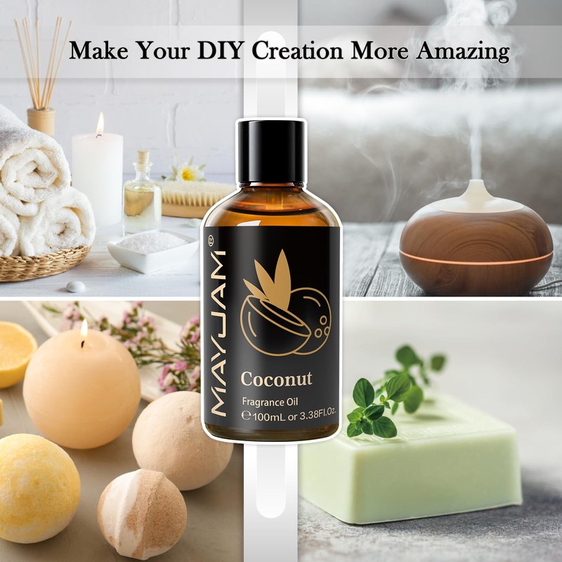MAYJAM 100ML/3.38FL.OZ Coconut Fragrance Oils with Glass Dropper, Essential Oils