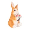 Solar Rabbit Statue Cute Handpainted Resin Bunny Statue Decor Rabbit