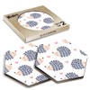 2 x Hexagon Coasters - Hedgehog Pink Love Heart Pattern