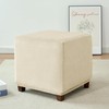 HFCNMY Ottoman Cover Square,Stretch Velvet Square Thick Slipcover Washable Storage