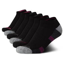 Nautica Womens No Show Socks - 6 Pack Breathable Cushioned Athletic Performance Low Cut Socks for Women (Sizes: 4-10), Size 4-10, Black/Pink