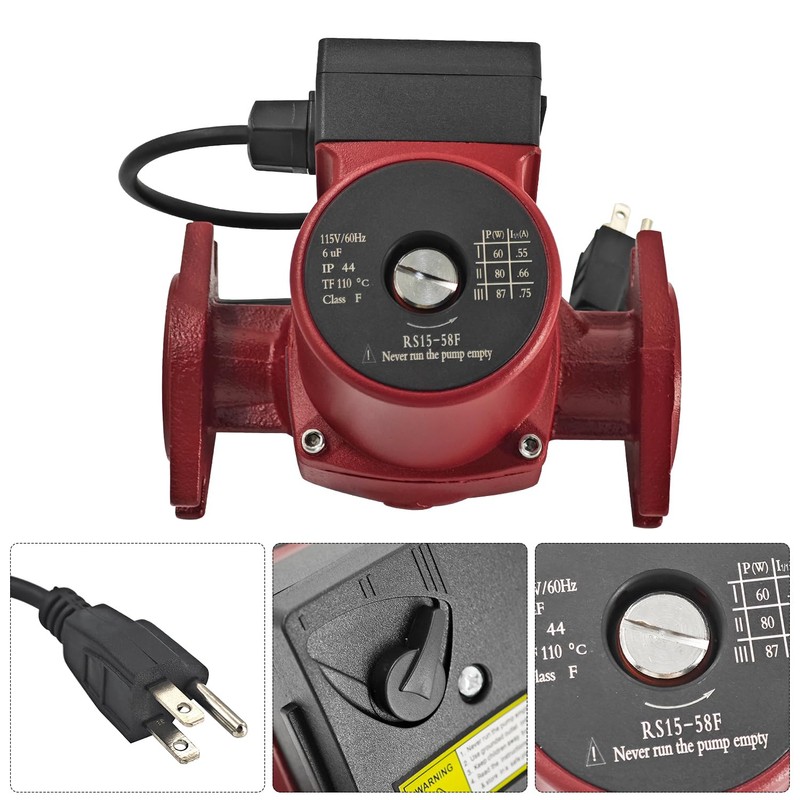Buxatina 115V 17GPM Three-Speed Circulator Pump Replacement for Grundfos UPS15-58FC