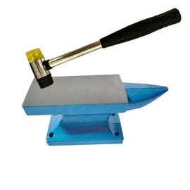 Hyecen Mini Horn Anvil Set,3Lbs Forged Iron Anvil with Rubber Hammer for Jewelry Making,Blacksmith Forge Kit,Jewelry Hammer and Block Set,Bench Block Silversmithing Tools Designed