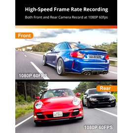 MASIGO A330D Dash Cam Front and Rear - Dual 1080P 60fps Dash Camera for Cars with WiFi, GPS Speedometer, Stavis Night Vision, G Sensor Parking Mode, Emergency Recording, Free APP, Support 512GB Max