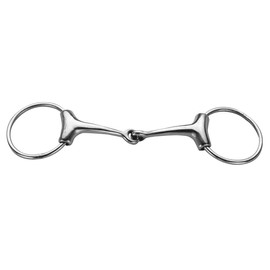 Korsteel Stainless Steel Jointed Loose Ring Eggbutt Snaffle Bit, 5.5"