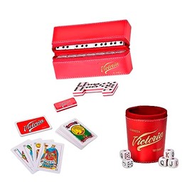 DOMINO'S AZTECA MEXICO Dominó Victoria + Cubilete Victoria + Baraja Española Victoria