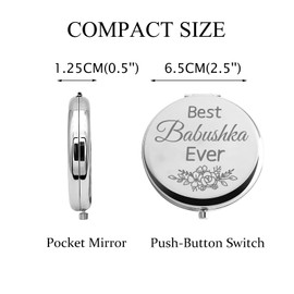 CHOORO Babushka Gift Best Babushka Ever Pocket Mirror Babushka Present Babushka Birthday Gift (Babushka-m)