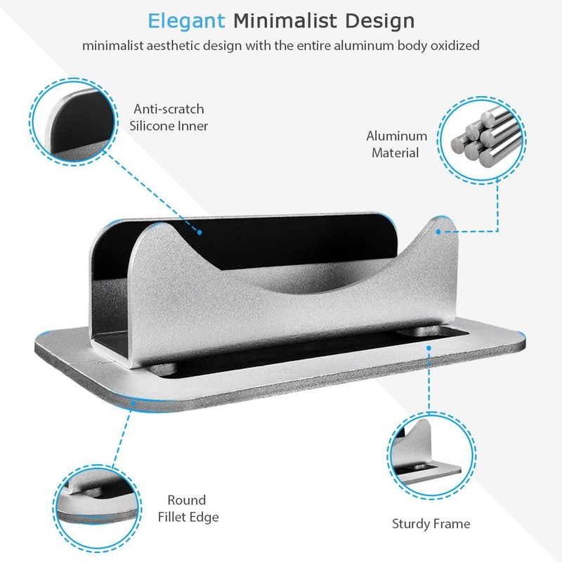 Mac mini Vertical Stand, IFCASE Aluminum Non-Slip Desktop Vertical Stand