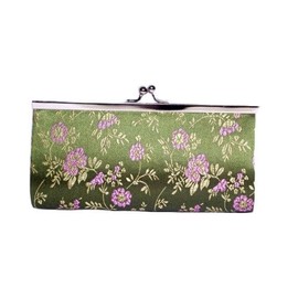 Brocade Wallet or Make-Up Cases - Green